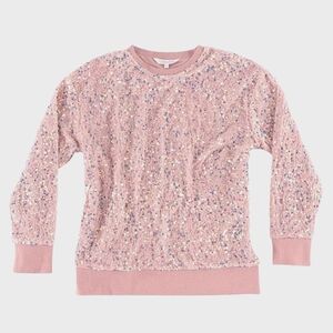Shiraleah Pink Sequin Fiesta Sweatshirt Pullover Crewneck Balletcore Feminine SM
